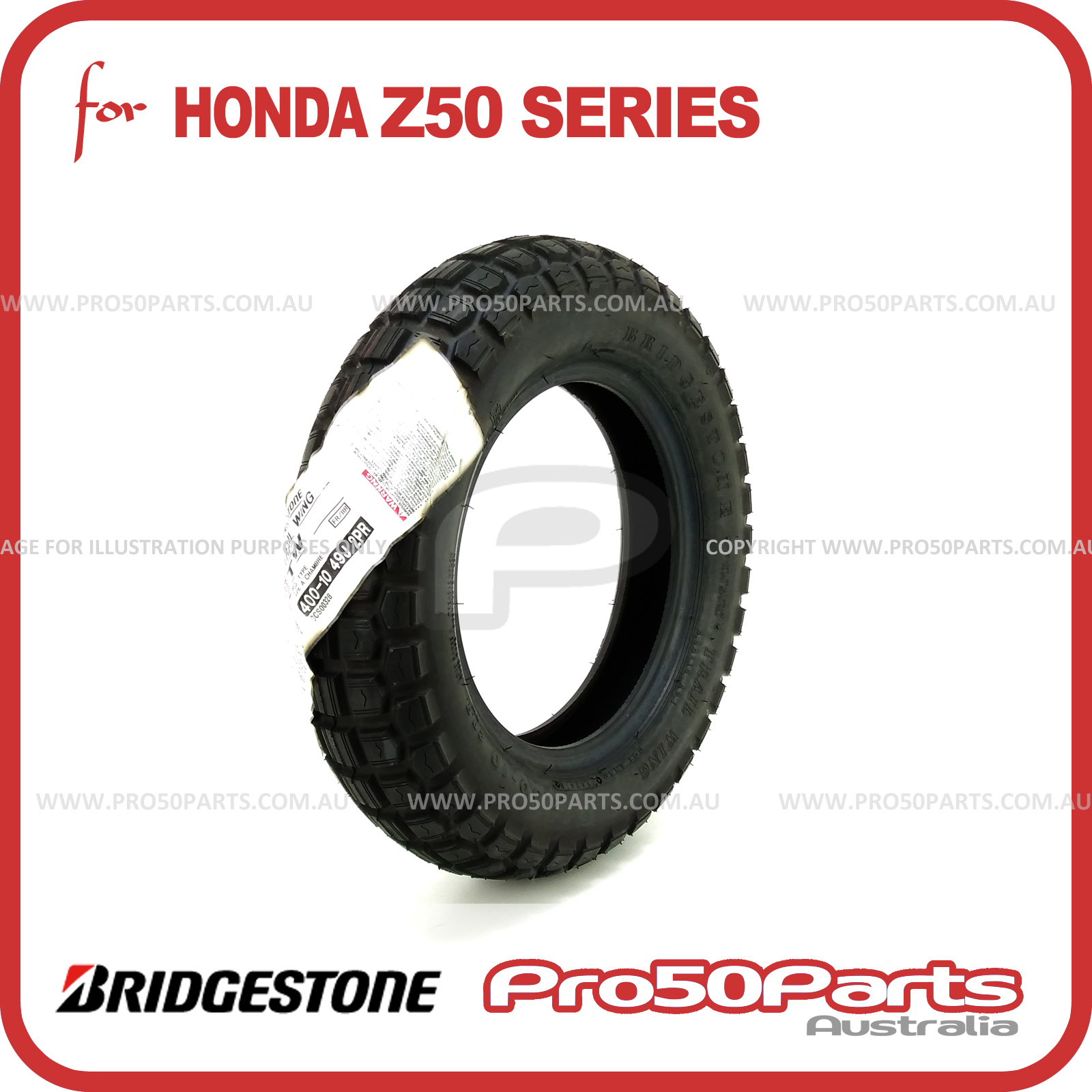 Bridgestone Tyre 4 00 10 Trail Wing 42 49j Tt